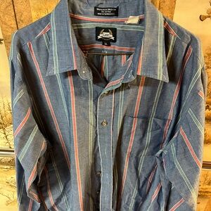 Lee Men's Blue Striped Shirt